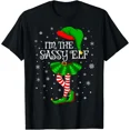 thumbnail image 1 of I Am The Sassy Elf Family Matching Christmas Unisex T-Shirt up to Size 5XL, 1 of 2