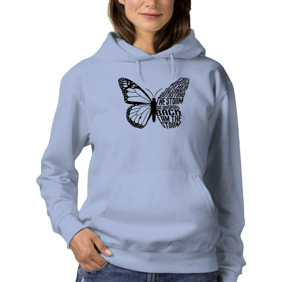 I Am The Storm, Butterfly Hoodie Women -Smartprints Designs, Female Medium