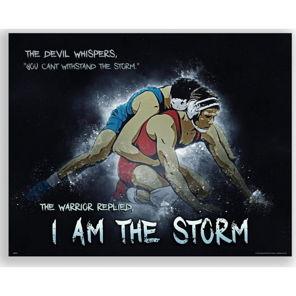 I Am The Storm Motivational Wrestling Poster Wall Art Quotes Print Home Boys Room Gift Classroom Decor
