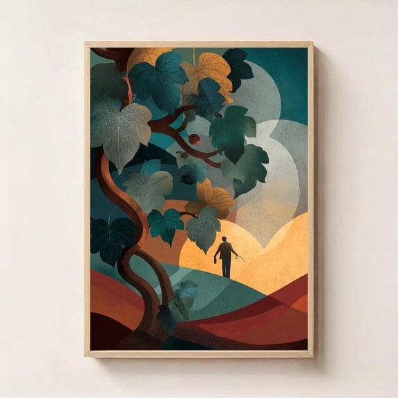 I Am The Vine You Are The Branches Bible Verse Art, Unframed Canvas 8x10in