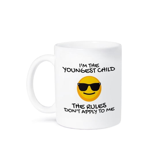 I Am The Youngest Child The Rules Do Not Apply To Me Emoji, 15oz Mug