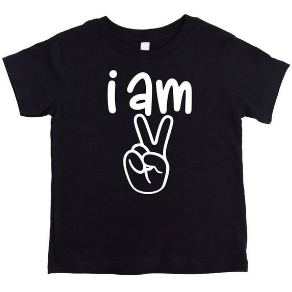 I Am Two 2nd Birthday T-Shirt for Boys Second Birthday Outfit Black Shirt 3T
