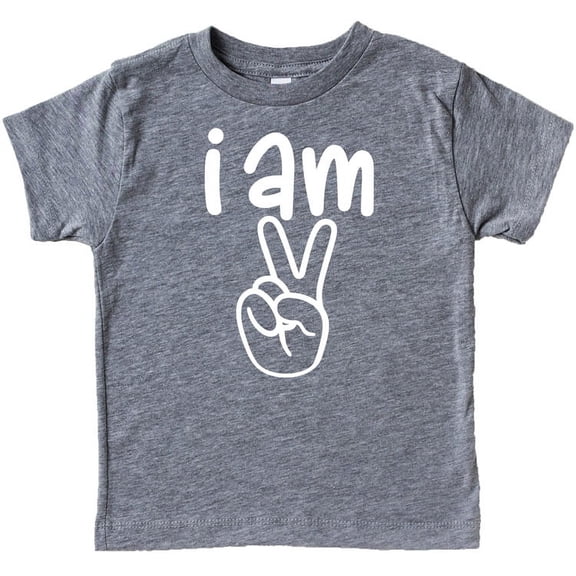 I Am Two 2nd Birthday T-Shirt for Boys Second Birthday Outfit Granite Heather Shirt 3T