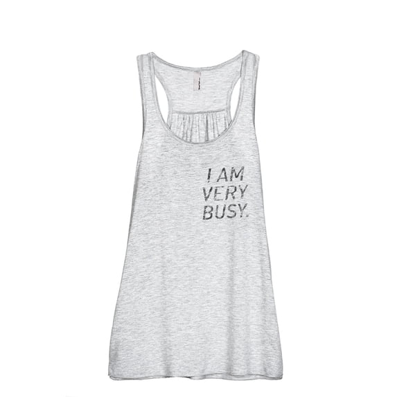 I Am Very Busy Women's Fashion Sleeveless Flowy Racerback Tank Top Sport Grey Large