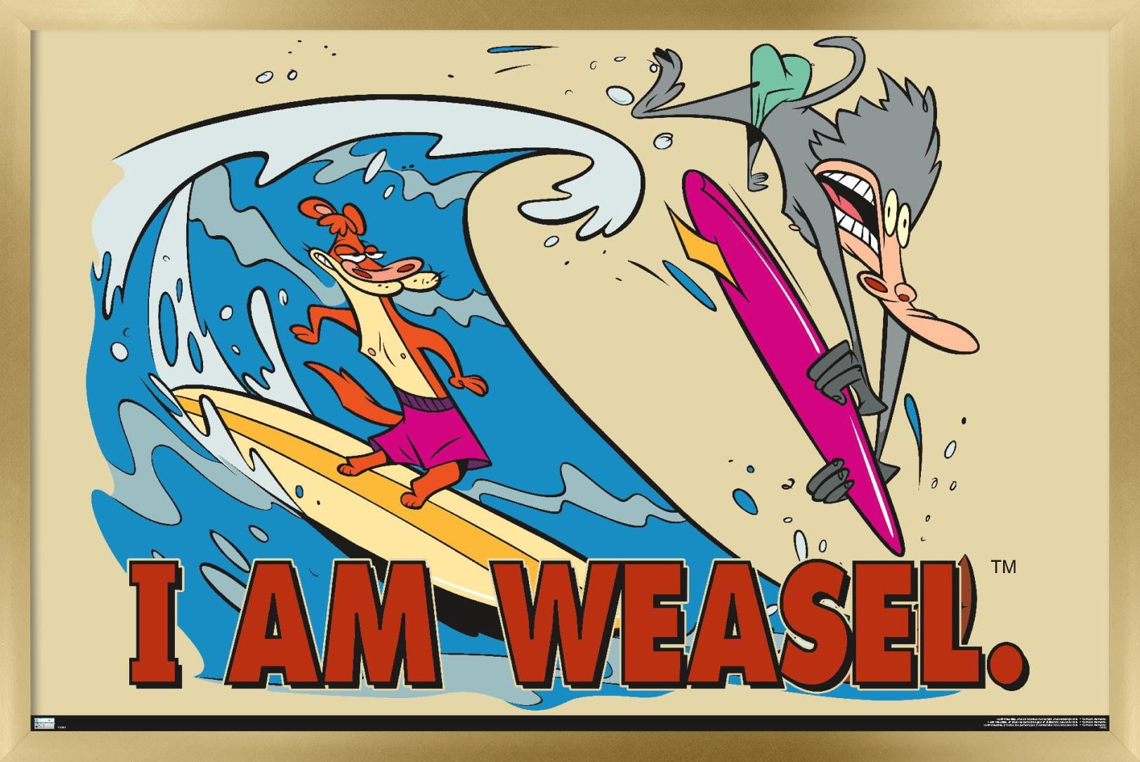 I Am Weasel - Surf Wall Poster, 14.725" x 22.375" Framed