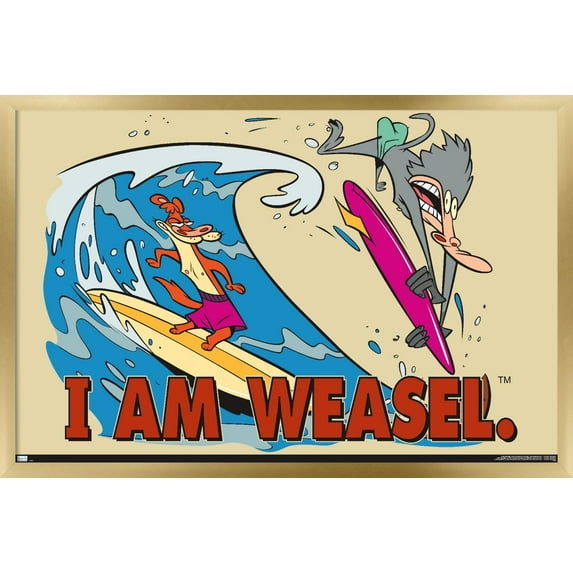 I Am Weasel - Surf Wall Poster, 14.725" x 22.375" Framed