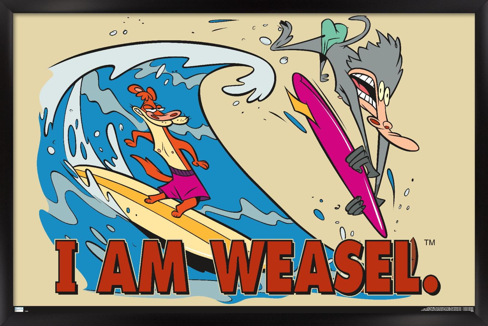 I Am Weasel - Surf Wall Poster, 22.375" x 34", Framed