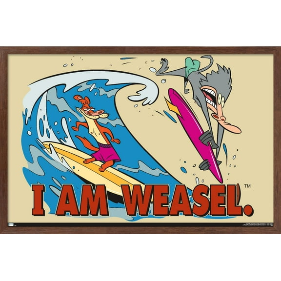 I Am Weasel - Surf Wall Poster, 22.375" x 34" Framed