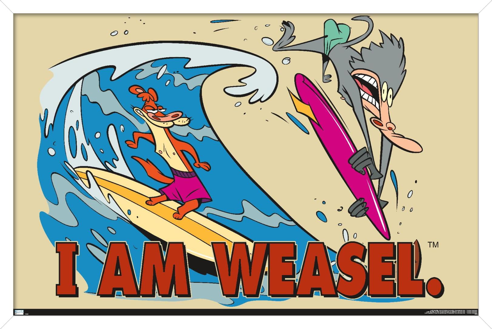 I Am Weasel - Surf Wall Poster, 22.375" x 34", Framed