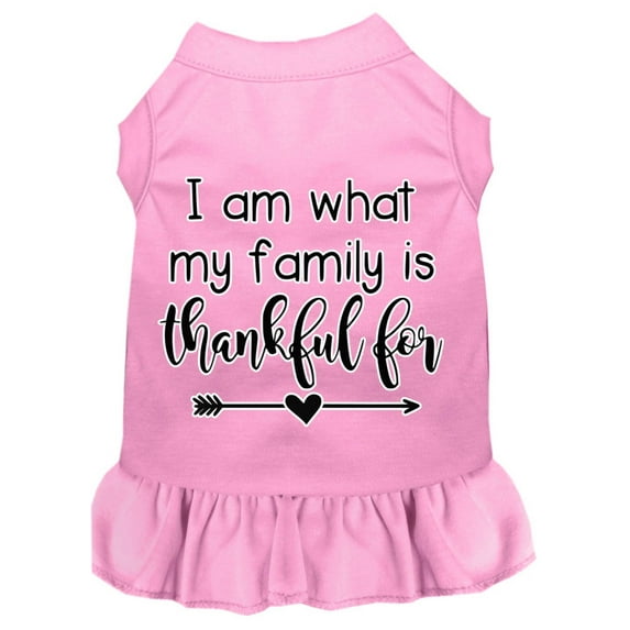 Pet Dog Cat Dress Screen Printed, "I Am What My Family Is Thankful For"