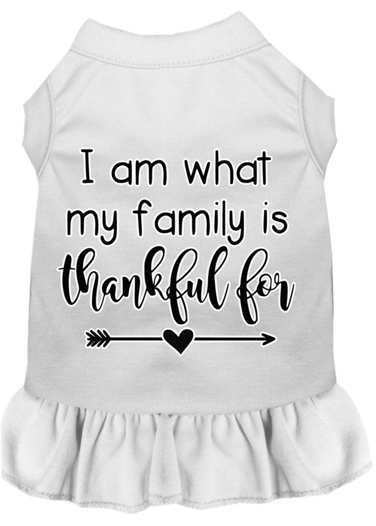 Mirage Pet I Am What My Family is Thankful For Screen Print Dog Dress Mirage Pet I Am What My Family is Thankful For Screen Print Dog Dress