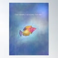 thumbnail image 1 of I Am Worthy, Affirmation, Spirit Animal, Rainbow Fish Poster Wall Art, Modern Wall Decor For Living Room Bedroom, 8x12 UNFRAMED, 1 of 3