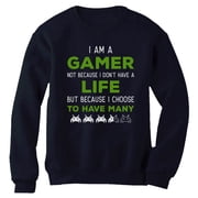 I Am a Gamer Shirt Funny Gamer Gift Cool Gaming Sweatshirt Small Navy