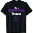 thumbnail image 1 of t-shirt I Am a Hodgkin's Lymphoma Warrior Purple Awareness Ribbon T-Shirt mens，black，women，funny，men，journey，Crew Neck, Short Sleeve,printing, 1 of 4
