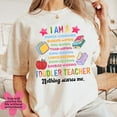 thumbnail image 1 of I Am a Toddler Teacher T-Shirt, Funny Diaper Changing Back to School Tee, Nothing Scares Me Retro Tear-Wiping Educator Shirt, 1 of 5