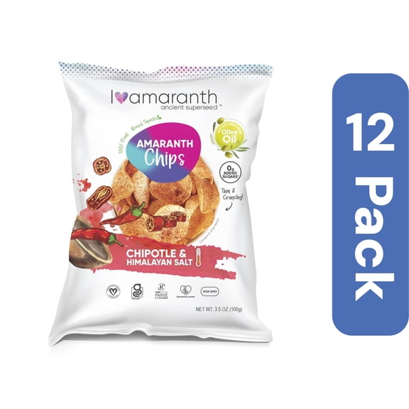 I Amaranth Chipotle Himalayan Salt Chips 3.5 oz (Pack Of 12)