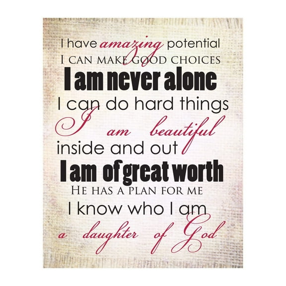 I Am Amazing Daughter of God - Spiritual Wall Art. Modern Typographic Inspirational Wall Art. Ideal For Home Decor, Office Decor, & Bedroom Decor Daughters