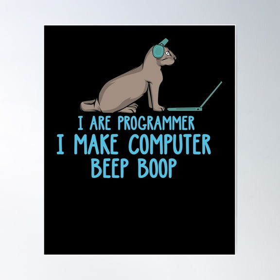 I Are Programmer I Cat It Computer Developer Software Poster Wall Art, Modern Wall Decor For Living Room Bedroom, 16x24 UNFRAMED