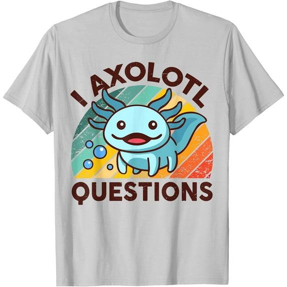 I Axolotl Questions Graphic Softstyle Unisex T-Shirt for Men Women Kids Toddler,Ice Grey Color,Size 3XL