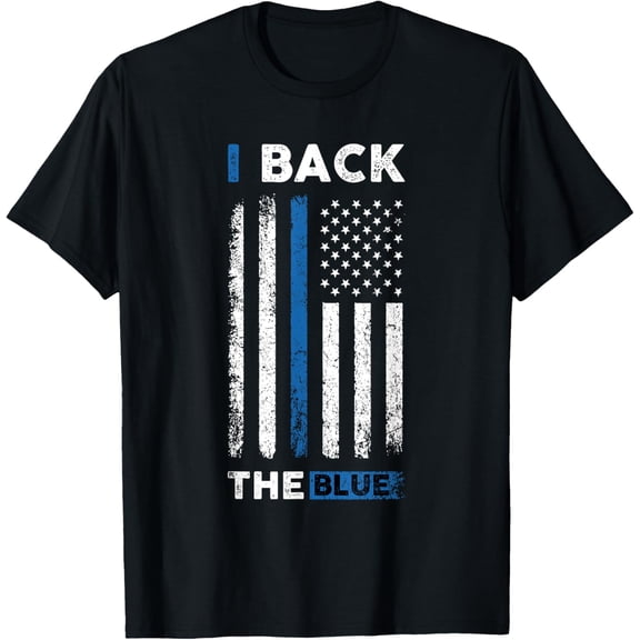 I Back The Blue - Blue Line Police Officer Cop T-Shirt