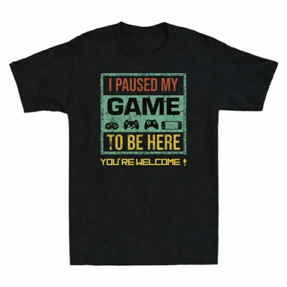 I Be Game Here Control To Retro Funny Paused Gamer Men's T-Shirt Video Game My
