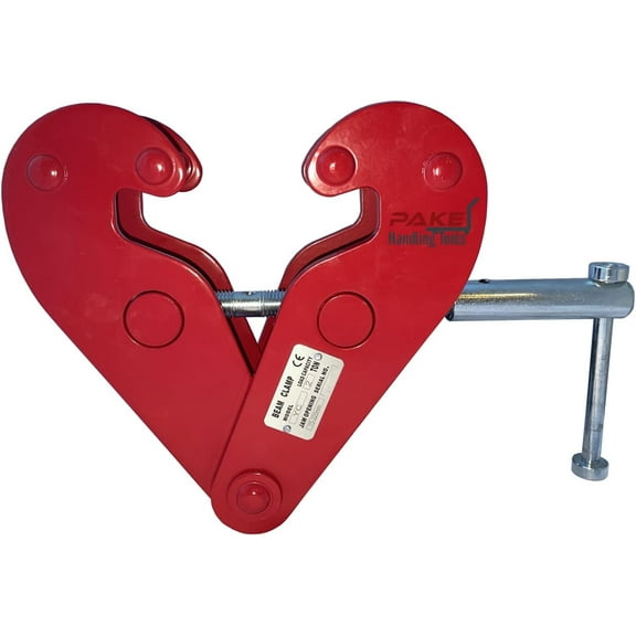 I-Beam Clamp, Heavy Duty, Adjustable, Red, 4400 lb 2Ton, Fits Beam Flange Range 2.95"-9.05"