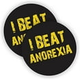 thumbnail image 1 of I Beat Anorexia Hard Hat Sticker | Helmet Decal | Label Lunch Tool Box Motorcycle Construction | Size: 2" Diameter, 1 of 3