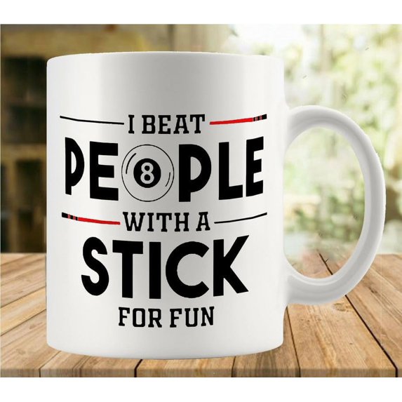 I Beat People With A Stick For Fun Coffee Mug - Funny Birthday Gift Idea For Mom Dad Husband Wife - 11 Oz Coffee Mug Tea Cup White
