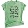 thumbnail image 1 of I Became A Teacher For The Money And The Fame Shirt, Unisex Women's Men's Shirt, Teacher Shirt, Heather Apple Green, XX-Large, 1 of 6