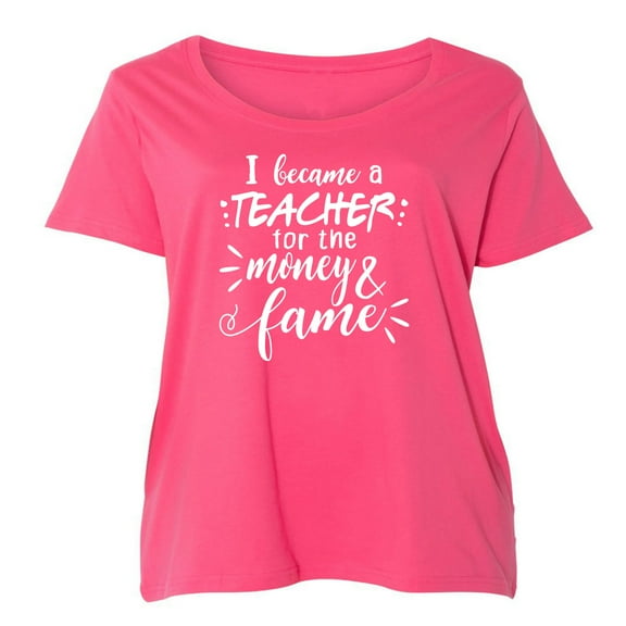 I Became a Teacher For The Money Womens Plus Size Scoopneck T