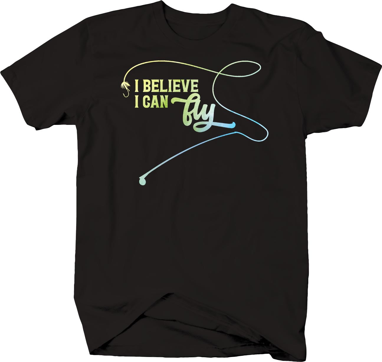  I Believe I Can Fly Funny Fly Fishing T-Shirt : Clothing, Shoes  & Jewelry
