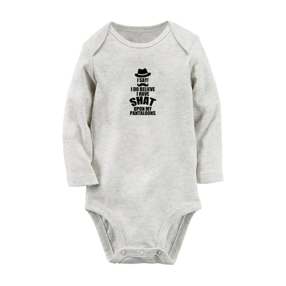 I Do Believe I Have Shat Upon My Pantaloons Funny Rompers, Newborn Baby Unisex Bodysuits, Infant Jumpsuits, Toddler 0-12 Months Kids Long Sleeves Oufits (Gray, 6-12 Months)