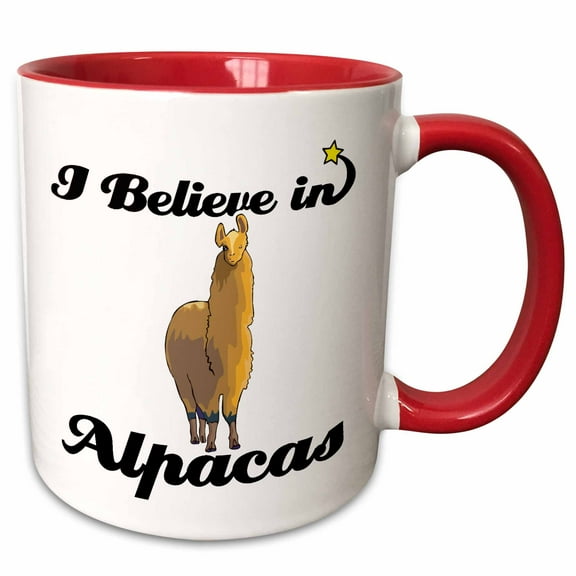 3drose, I Believe in Alpacas, 15oz Two-tone Red Mug
