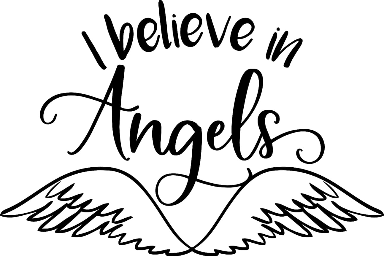 I Believe In Angels Angel Wings Heaven Faith Guardian Wall Decals for
