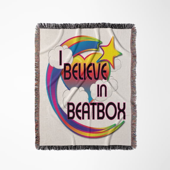 I Believe In Beatbox Cute Believer Design, Woven Blanket