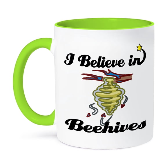 3dRose, I Believe In Beehives, 11oz Two-Tone Green Mug