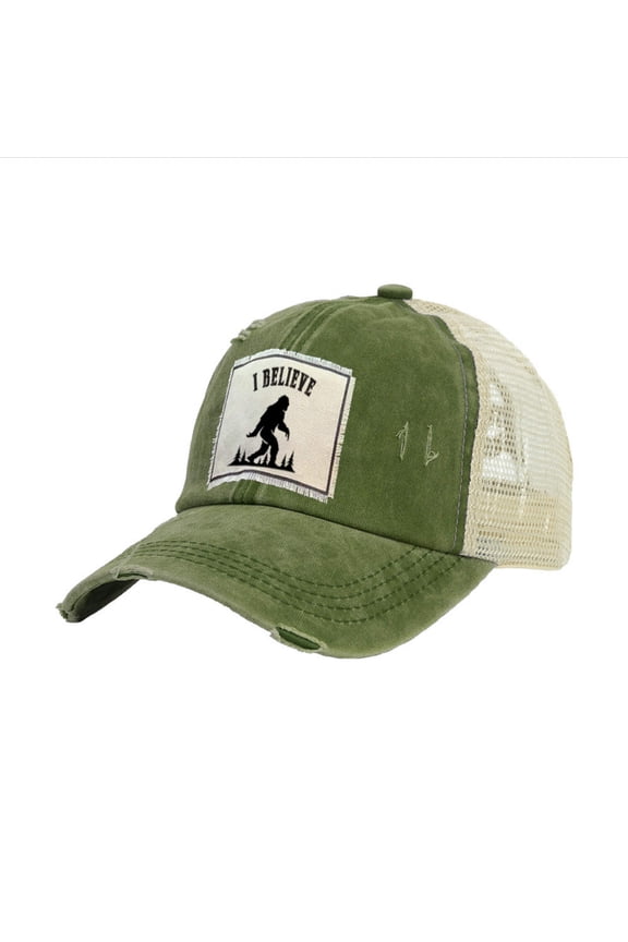 I Believe In Bigfoot - Vintage Distressed Trucker Adult Hat