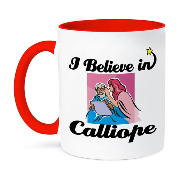 3dRose, I Believe In Calliope, 11oz Two-Tone Red Mug
