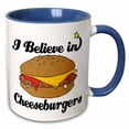 thumbnail image 1 of 3drose, I Believe in Cheeseburgers, 15oz Two-tone Blue Mug, 1 of 6