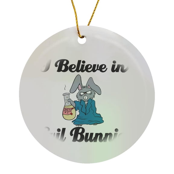 I Believe In Evil Bunnies, Circle Porcelain Ornament