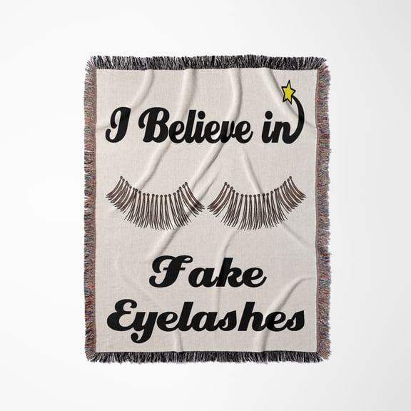 I Believe In Fake Eyelashes, Woven Blanket