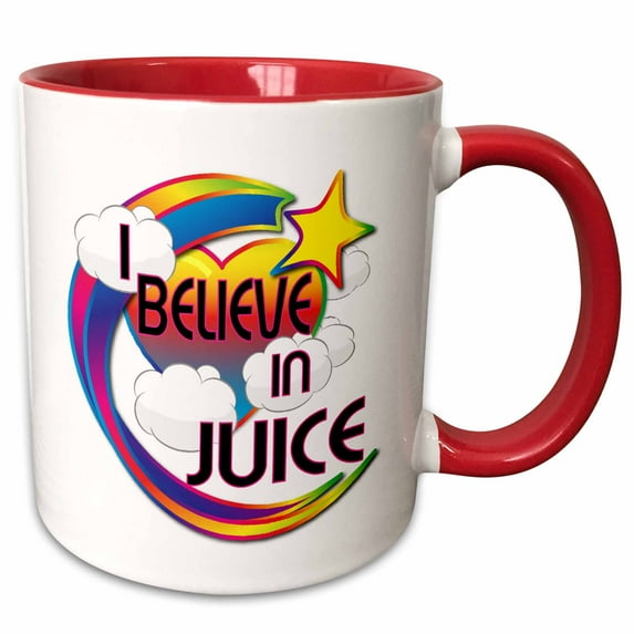 I Believe In Juice Cute Believer Design 15oz Two-Tone Red Mug mug-166616-10