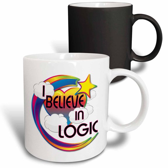 3drose, I Believe in Logic Cute Believer Design, 11oz Magic Transforming Mug