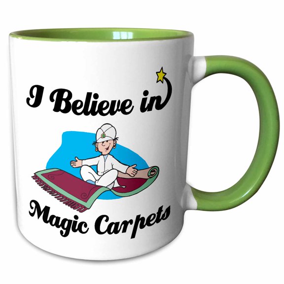 3drose, I Believe in Magic Carpets, 11oz Two-tone Green Mug