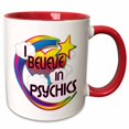 thumbnail image 1 of 3drose, I Believe in Psychics Cute Believer Design, 11oz Two-tone Red Mug, 1 of 6