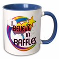 thumbnail image 1 of 3drose, I Believe in Raffles Cute Believer Design, 11oz Two-tone Blue Mug, 1 of 6