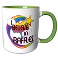 thumbnail image 1 of 3drose, I Believe in Raffles Cute Believer Design, 15oz Two-tone Green Mug, 1 of 6