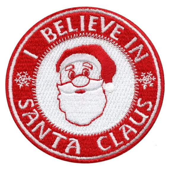 I Believe In Santa Claus Christmas Embroidered Iron On Patch