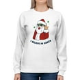 thumbnail image 1 of I Believe In Santa! Sweatshirt Women -Smartprints Designs, Female 3X-Large, 1 of 4