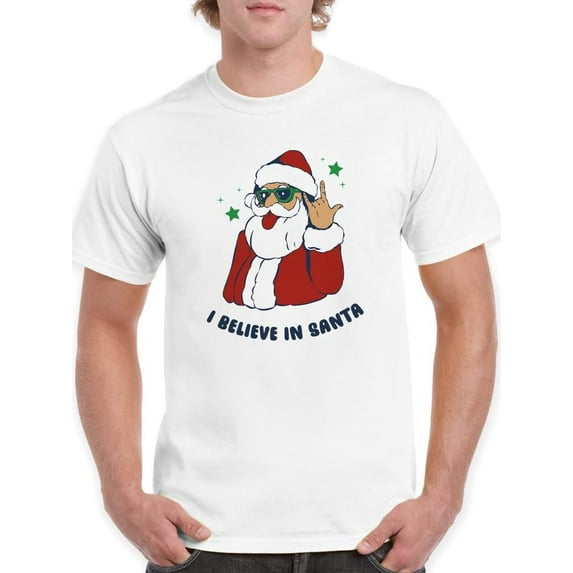 I Believe In Santa! T-Shirt Men -Smartprints Designs, Male 5X-Large
